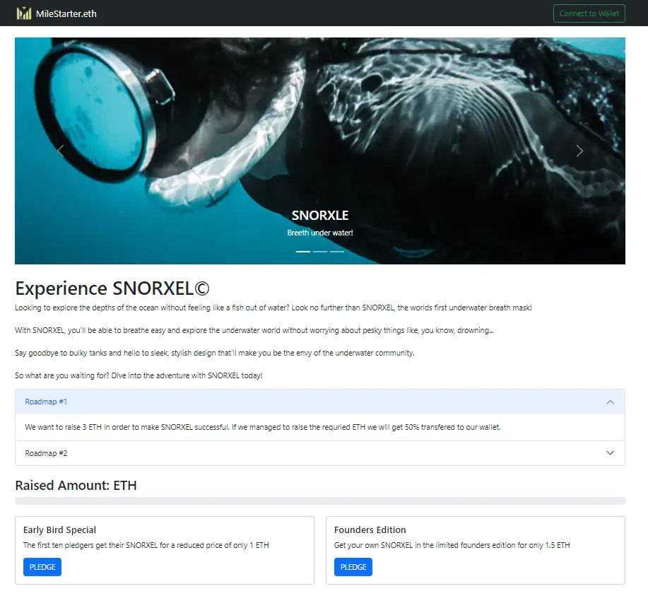 Milestarter: A Kickstarter Alternative built on a Web3 Stack